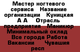 Мастер ногтевого сервиса › Название организации ­ Куницкая А.А. › Отрасль предприятия ­ Маникюр › Минимальный оклад ­ 1 - Все города Работа » Вакансии   . Чувашия респ.